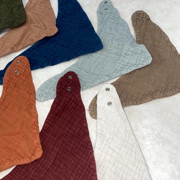 Soft Absorbent Muslin Baby Bandana Drool Bibs (12 Pack) 100% Cotton - Picture 4 of 5